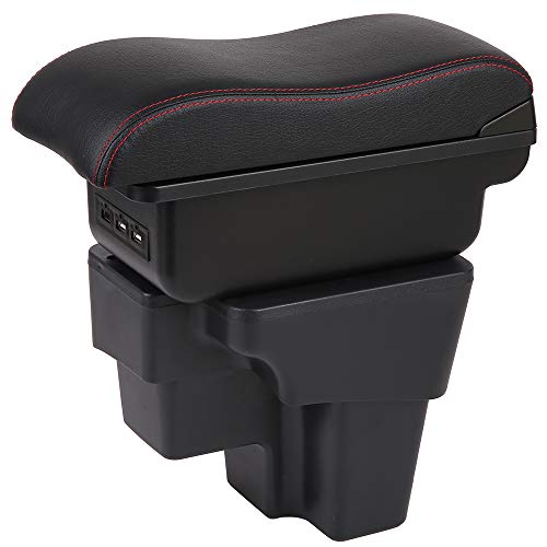 Armrest Box for Kia Stonic Rio 3 2018 (Black with Red thread)