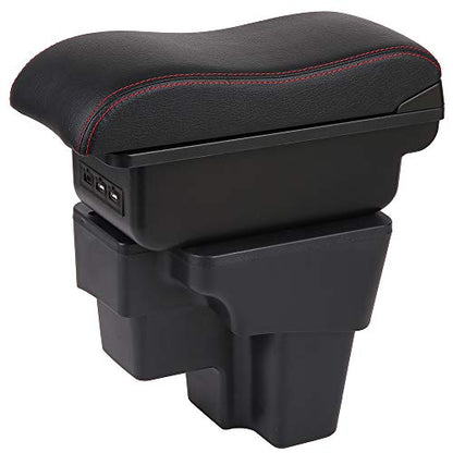 Armrest Box for Kia Stonic Rio 3 2018 (Black with Red thread)