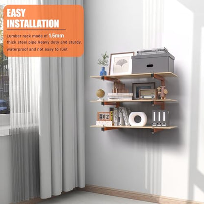 Lumber Rack Wall (Orange / All-in-One – 4 Pack, 6-Tier)