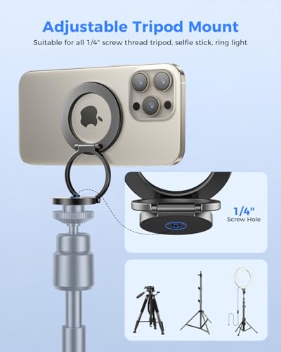 Dual Magnetic Phone Ring Holder (BK-Screw Hole)