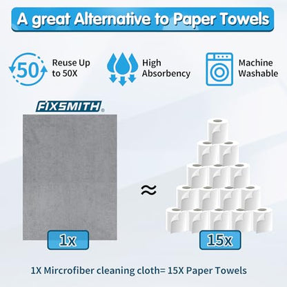 Grey Microfiber Cleaning Cloth (50pk / Grey)