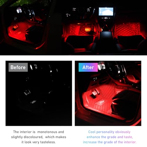 Car LED Strip Light (Connection Type: USB / Red-48 LEDs)