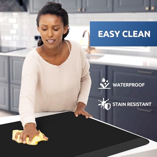 0.8" Thick Kitchen Mat Cushioned Anti Fatigue Rug Comfort Floor Mats (Black / 54"L x 22"W x 0.8"Th)