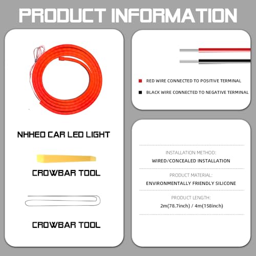 Car LED Strip Light For Trunk (Red / Standard-79 In.)
