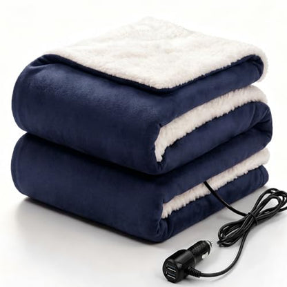 12 Volt Heated Car Blanket (Navy)
