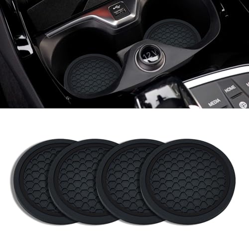 4PCS Car Cup Holder Coasters (Black)