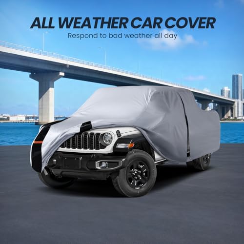 Multi Layer Jeep Gladiator Truck Cover (W.Fit Gladiator(1999-2026) Crew Cab SB / White Truck Cover)
