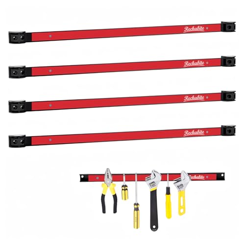 4 Pieces 24" Magnetic Tool Holder Strip (Red 4PC / 24")