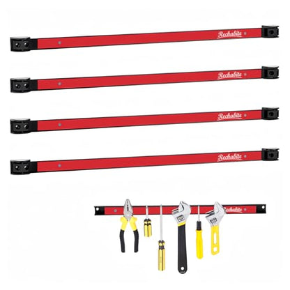 4 Pieces 24" Magnetic Tool Holder Strip (Red 4PC / 24")