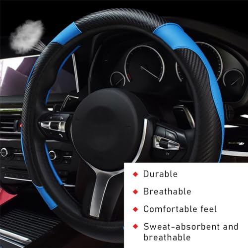 Car Steering Wheel Cover (Black+Blue)