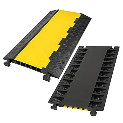 Cable Ramp 1 Pack of 5 Channel PVC Rubber Cable Protector (1 Pack 5 Channel)