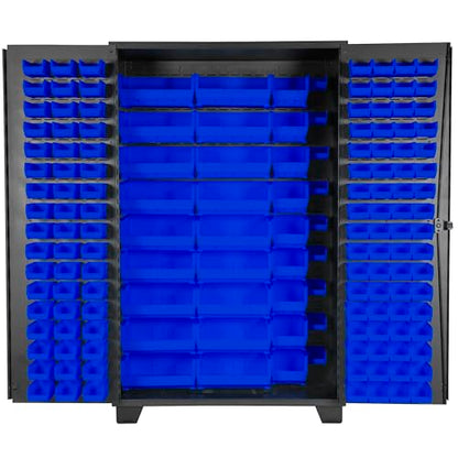 Tool Storage Cabinet with Bin Mounts (Blue / 155 bins, 48" W x 24" D x 78" H)