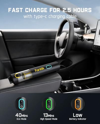 Slim V8 APEX Cordless Car Vacuum & Air Duster (Black)