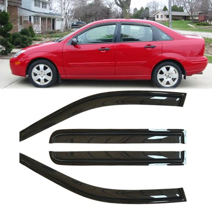 4pcs Original Window Visors for 00 (for 2000-2007 Ford Focus ZX4 Sedan)