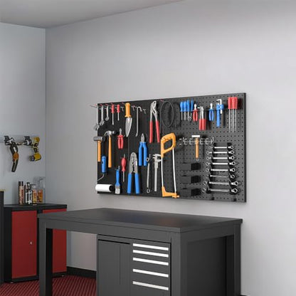 Metal Pegboard Wall Panels (Black / 4PC)