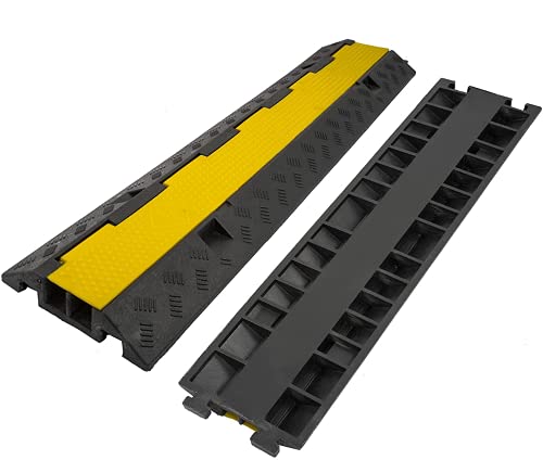 Cable Ramp 4 Pack 2 Channel 11000lbs axle Capacity Floor Cable Cord Protector (4 Pack 2 Channel)