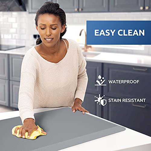 Kitchen Mat Cushioned Anti Fatigue Rug Standing and Comfort Floor Mats (Grey / 60"L x 17.3"W x 0.5"Th)