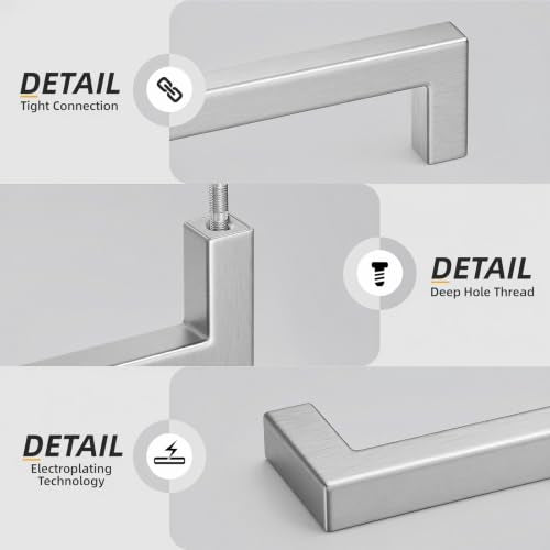 5 Pack 6-1/4 Inch Brushed Nickel Cabinet Pulls Drawer Handles (Brushed Nickel / 6-1/4 Inch Hole Centers)