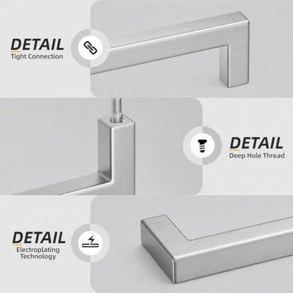 10 Pack 7-1/2 Inch Brushed Nickel Cabinet Pulls Drawer Handles (Brushed Nickel / 7-1/2 inch Hole Centers)