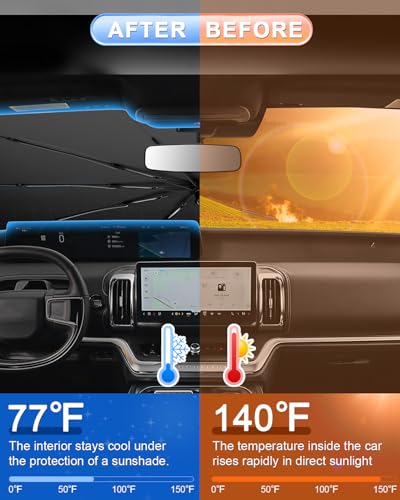 for 2026 2027 Ford Expedition Car Windshield Sun Shade Umbrella for 2025 2026 2027 Ford Expedition Accessories Car Window Sunshade Easy to Fold Reflective Heat&UV Protection Sun Visor Blocker (2025-2027 Expedition)