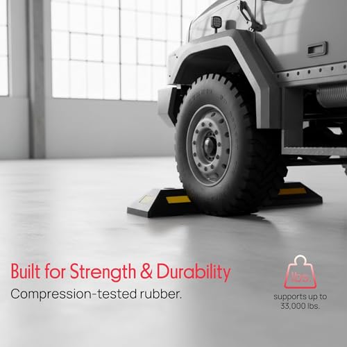 Curb Garage Vehicle Floor Stopper for Parking Safety 1PC Heavy Duty Rubber Parking Lot Driveway Stopper (Single Pack)