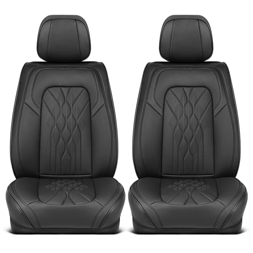 Curated Mosaic Leather Seat Covers for Cars & SUVs (Black (Mosaic) / Front Seats)