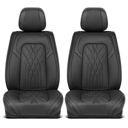 Curated Mosaic Leather Seat Covers for Cars & SUVs (Black (Mosaic) / Front Seats)