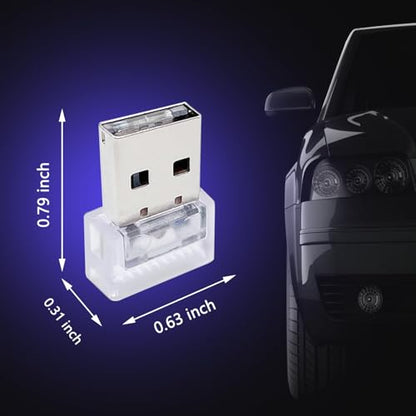 2 Pcs USB LED Car Interior Atmosphere Lamp (Multi)