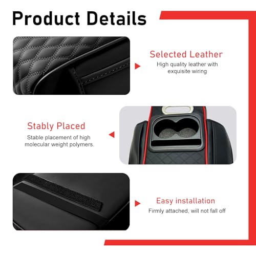 Car Center Console Cover (1 PC / Black & Red)