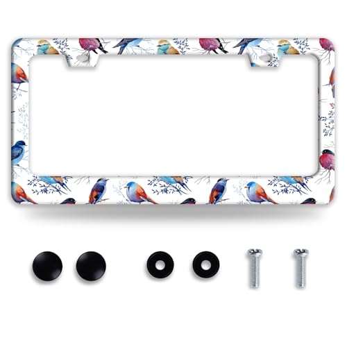 Parrot Bird Animal Stainless Steel License Plate Frame for US Cars Decor (Bird)
