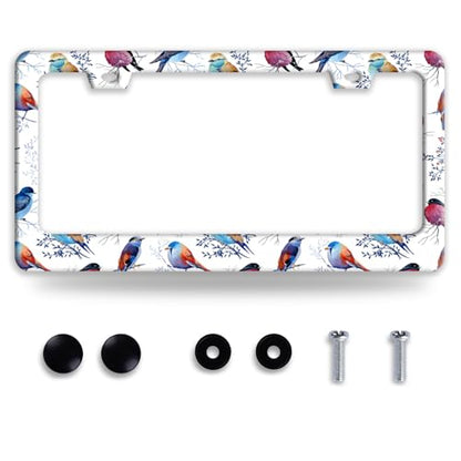 Parrot Bird Animal Stainless Steel License Plate Frame for US Cars Decor (Bird)