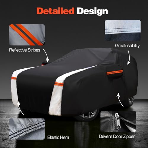 Large SUV Car Cover for Chevrolet Tahoe 100% Waterproof All Weather (Custom fit Chevrolet Tahoe / SUV car cover)