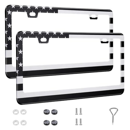2 Pack License Plate Frames (Grey and Black)