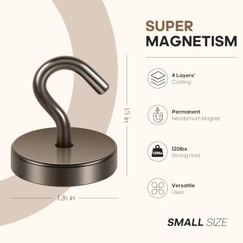Magnetic Hooks Steel Tube Design for Cruise (Gray / 130lb Magnetic Hooks)