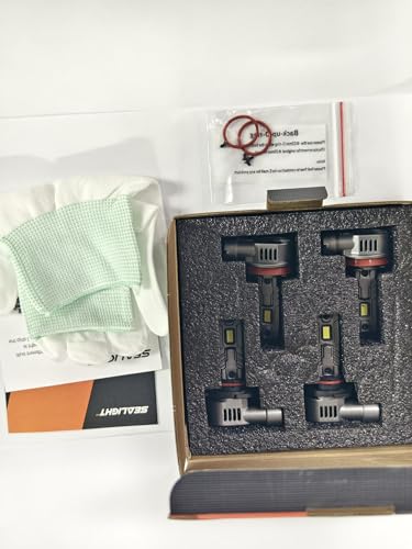 and 𝟗𝟎𝟎𝟓/𝐇𝐁𝟑 Bulbs Combo, 160,000LM 1500% Wider Driving Vision Mini Size, 9005 H11 Fog Lights with Fan, Plug and Play, Pack of 4 (9005 H11)