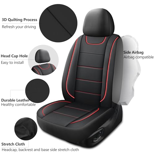 Front Car Seat Cover (N4 Black Red / Front Seat)