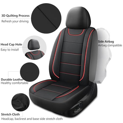 Car Seat Cover (N4 Black Red / Full Set)