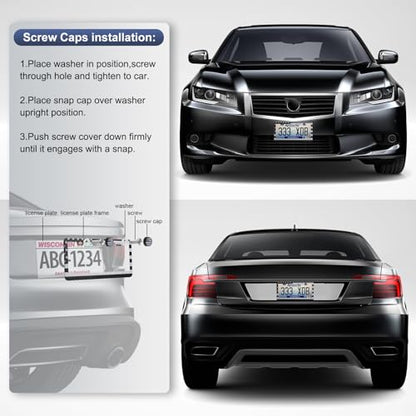 2 Pack License Plate Frames (Grey and Black)