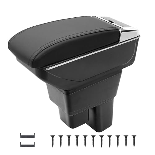 Car Armrest Box for Honda Fit Jazz Hatchback 2009 (NO USB Ports / Black Thread)