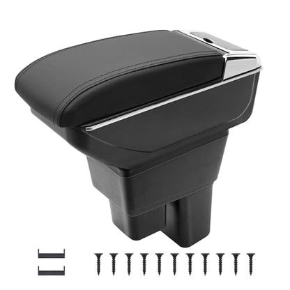 Car Armrest Box for Honda Fit Jazz Hatchback 2009 (NO USB Ports / Black Thread)