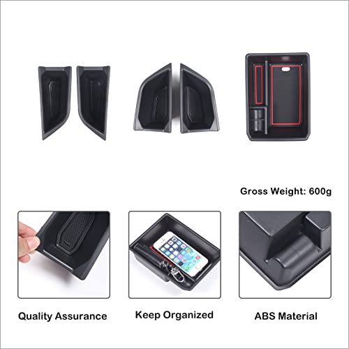 Car Center Console Organizer Tray Compatible with Audi Q4 E (Armrest+Front Rear Door Storage Box)