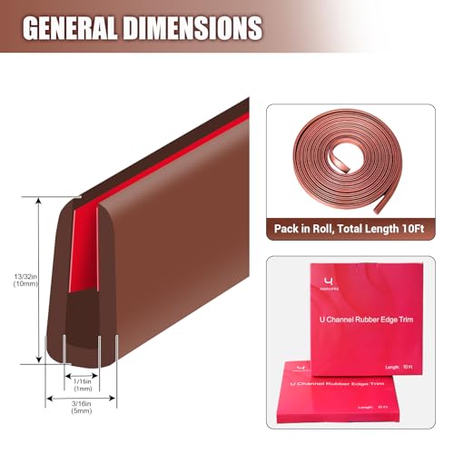Rubber Edge Trim (Fit 1/16" - L10' / Brown)