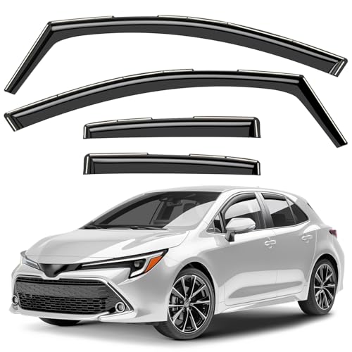Window Deflectors Smoke Tinted in (For Corolla 20-26 Hatchback)