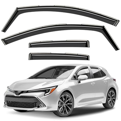 Window Deflectors Smoke Tinted in (For Corolla 20-26 Hatchback)