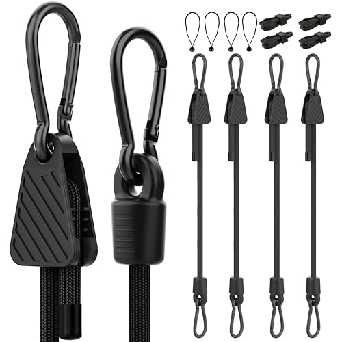 Bungee Cords with Hooks (Black / 12-Pack Assortment - Black)
