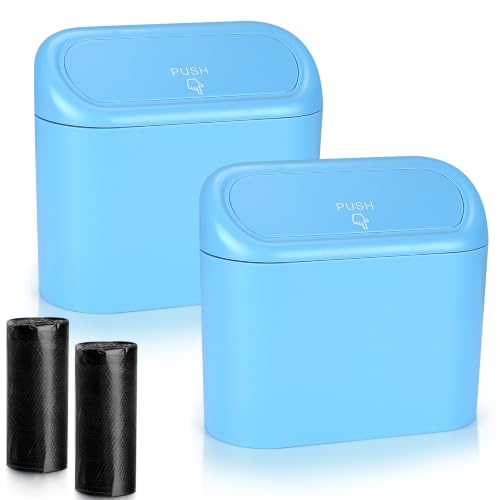 Car Trash Can with Lid (Blue, Blue)