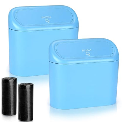 Car Trash Can with Lid (Blue, Blue)