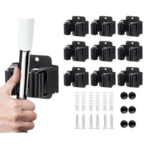 9PCS Broom and Mop Holder (Matte Black / 9)