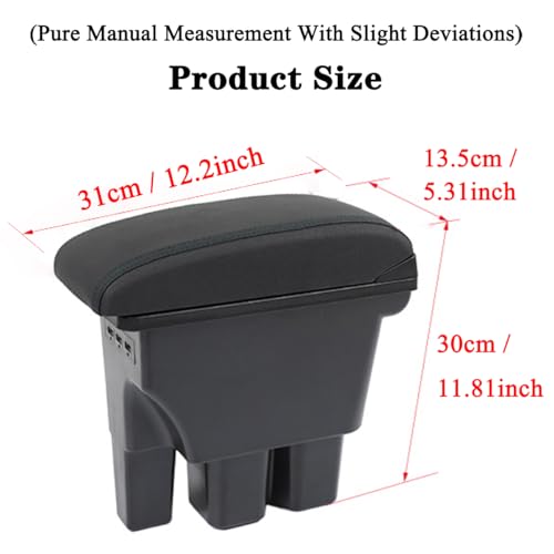 Armrest Box Center Console Arm Rest Seat Storage Box for Suzuki Jimny 2019 (Black-B Black Line)