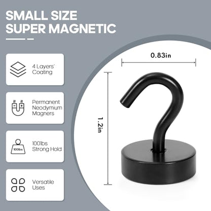 Magnetic Hooks Steel Tube Design for Cruise (Black / 40lb Magnetic Hooks)